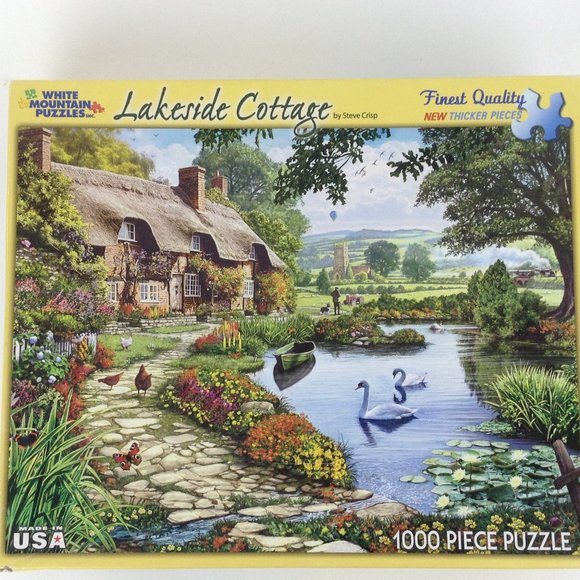 1000 Piece Jigsaw Puzzle Lakeside Cottage - Picture 5 of 12